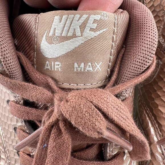 Nike Air Max 1 Womens Size 10 Metallic Rose Gold Snake Print Sneakers - Picture 3 of 7